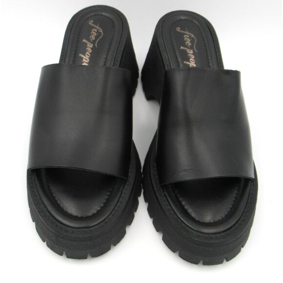 Free People Shoes - Free People Winona Wedge Chunky Platform Sandals Black Euro 40 NEW